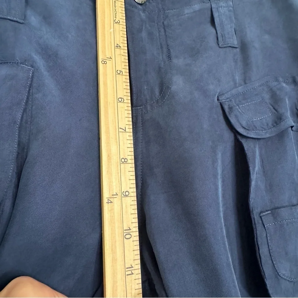 Johnny Was Pete & Greta Navy Blue Cargo Pants Size 12 lagenlook casual